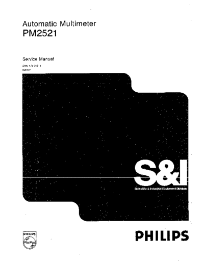 Philips Philips PM2521 Multimeter Service Manual  Philips Meetapp PM2521 Philips_PM2521_Multimeter_Service_Manual.pdf
