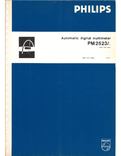 Philips Philips PM2523 Automatic Digital Multimeter Service Manual  Philips Meetapp PM2523 Philips_PM2523_Automatic_Digital_Multimeter_Service_Manual.pdf