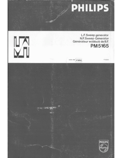 Philips Philips PM5165 0.1Hz to 1MHz sweep generator  Philips Meetapp PM5165 Philips_PM5165_0.1Hz_to_1MHz_sweep_generator.pdf