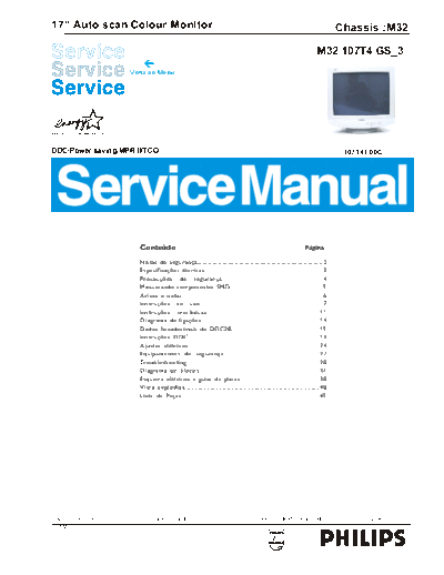 Philips philips 107-t-41 chassis m32 sm  Philips Monitor 107T41 chassis M32 philips_107-t-41_chassis_m32_sm.pdf