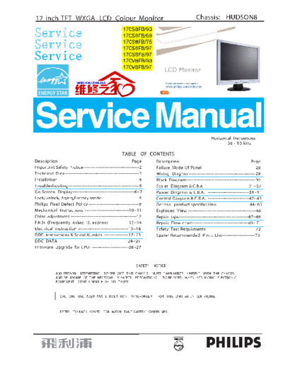 Philips 170V8FB  Philips Monitor 170V8FB Hudson chassis 170V8FB.pdf