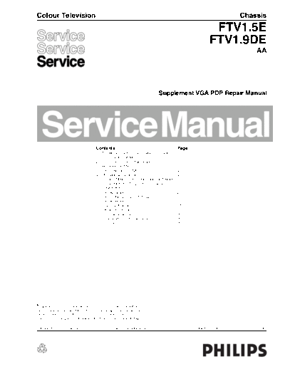 Philips ftv1.5e aa  ftv1.9de aa supplement vga pdp repair manual 177 160  Philips Plasma FTV1.5Eaa ftv1.5e_aa__ftv1.9de_aa_supplement_vga_pdp_repair_manual_177_160.pdf