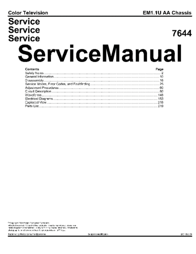 Philips PHILIPS 27PT830H37C 32PT740H37A Chassis EM1.1UAA  Philips TV EM1.1U aa PHILIPS_27PT830H37C_32PT740H37A_Chassis_EM1.1UAA.pdf