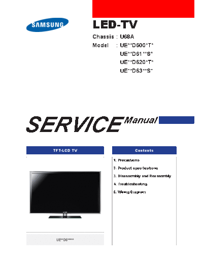 Samsung UE40D6200 chassis U68A  Samsung LED TV U68A chassis UE40D6200 chassis U68A.rar