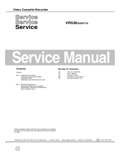 Philips service  Philips Video VR530 service.pdf