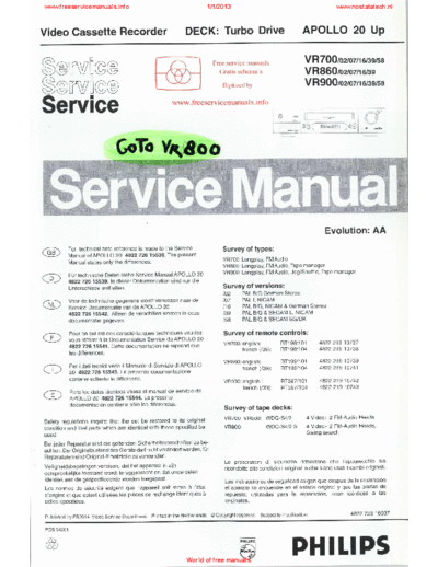 Philips vr700  Philips Video VR860 vr700.pdf