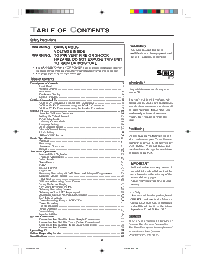 Philips vr1500 user manual 516  Philips Video VR1500 vr1500_user_manual_516.pdf