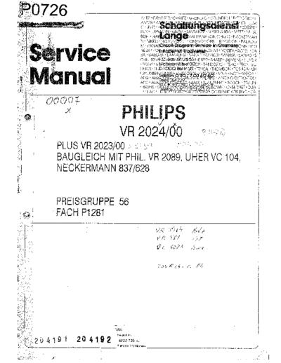 Philips VR2024 SI 1226985437  Philips Video VR2024 VR2024_SI_1226985437.pdf