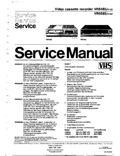 Philips vr 6485 171  Philips Video VR6485 vr_6485_171.pdf