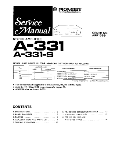Pioneer hfe   a-331 service en  Pioneer Audio A-331 hfe_pioneer_a-331_service_en.pdf