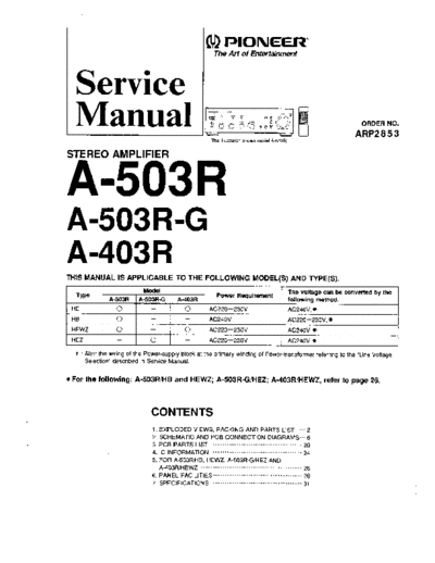 Pioneer hfe pioneer a-403r 503r service  Pioneer Audio A-403R hfe_pioneer_a-403r_503r_service.pdf