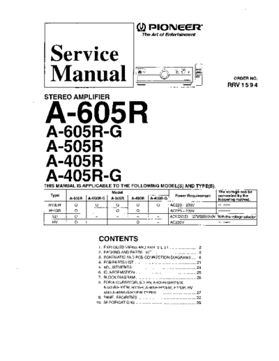 Pioneer hfe pioneer a-405r 505r 605r service  Pioneer Audio A-405R hfe_pioneer_a-405r_505r_605r_service.pdf
