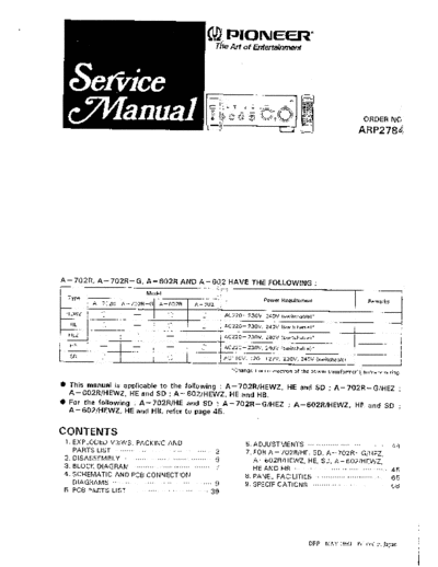 Pioneer hfe pioneer a-602r 702r service en arp2784  Pioneer Audio A-602R hfe_pioneer_a-602r_702r_service_en_arp2784.pdf