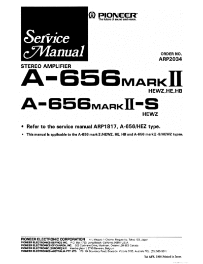 Pioneer hfe   a-656 mkii service en  Pioneer Audio A-656 hfe_pioneer_a-656_mkii_service_en.pdf