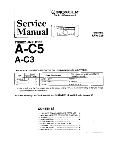 Pioneer hfe pioneer a-c3 c5 rrv1025 service en  Pioneer Audio A-C3 hfe_pioneer_a-c3_c5_rrv1025_service_en.pdf