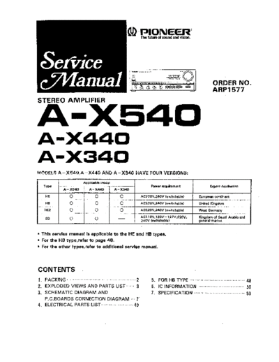 Pioneer hfe pioneer a-x340 x440 x540 service  Pioneer Audio A-X340 hfe_pioneer_a-x340_x440_x540_service.pdf