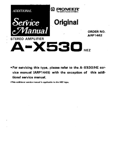 Pioneer hfe pioneer a-x530 service add  Pioneer Audio A-X530 hfe_pioneer_a-x530_service_add.pdf