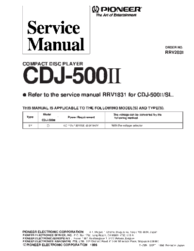 Pioneer cdj-500ii 809  Pioneer Audio CDJ-500 cdj-500ii_809.pdf