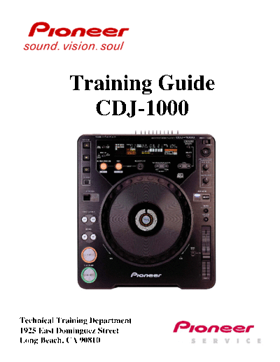 Pioneer cdj 1000 training guide 692  Pioneer Audio CDJ-1000 cdj_1000_training_guide_692.pdf