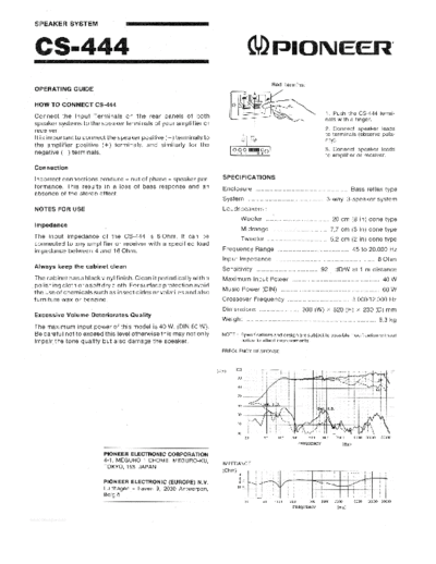 Pioneer hfe pioneer cs-444 en de fr  Pioneer Audio CS-444 hfe_pioneer_cs-444_en_de_fr.pdf