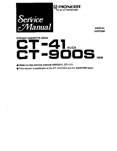 Pioneer hfe   ct-41 900s service  Pioneer Audio CT-41 hfe_pioneer_ct-41_900s_service.pdf