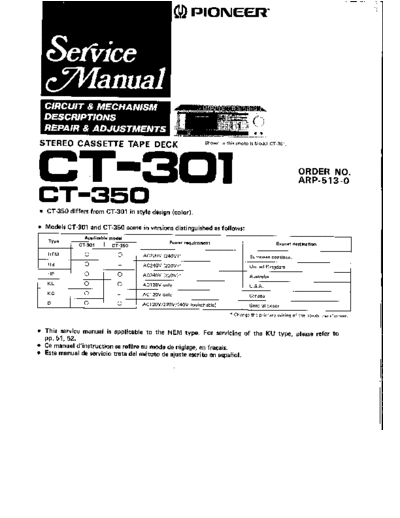 Pioneer hfe   ct-301 350 service  Pioneer Audio CT-301 hfe_pioneer_ct-301_350_service.pdf