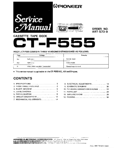 Pioneer PIONEER CT-F555 ART5730  Pioneer Audio CT-F555 PIONEER_CT-F555_ART5730.pdf