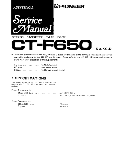 Pioneer hfe pioneer ct-f650 service add en  Pioneer Audio CT-F650 hfe_pioneer_ct-f650_service_add_en.pdf