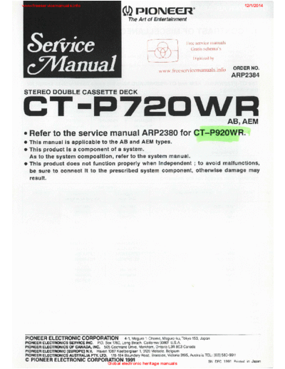 Pioneer ct-p720wr  Pioneer Audio CT-P720WR ct-p720wr.pdf