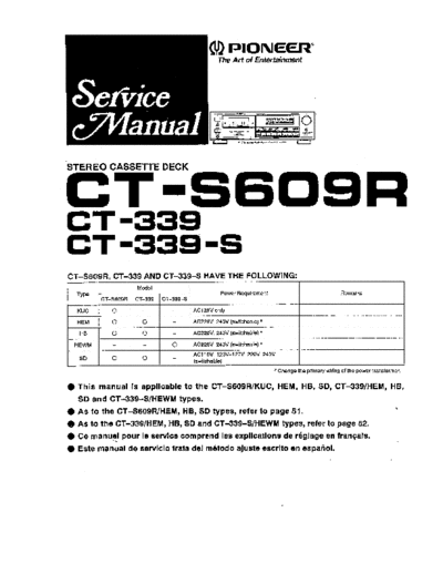 Pioneer hfe   ct-339 s310 s609r service  Pioneer Audio CT-S609 hfe_pioneer_ct-339_s310_s609r_service.pdf