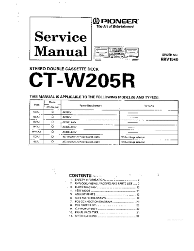 Pioneer hfe pioneer ct-w205r service en  Pioneer Audio CT-W205R hfe_pioneer_ct-w205r_service_en.pdf