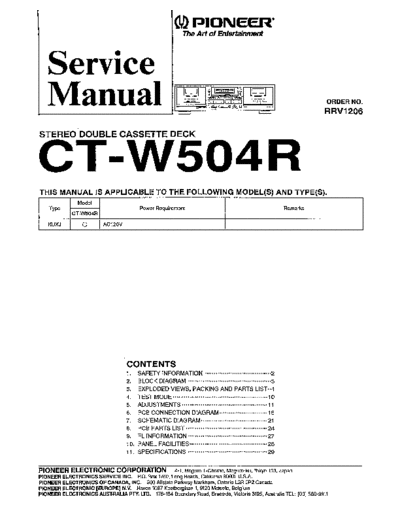 Pioneer hfe   ct-w504r service  Pioneer Audio CT-W504R hfe_pioneer_ct-w504r_service.pdf