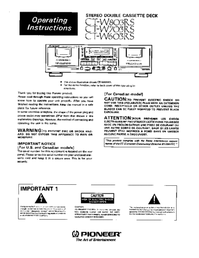 Pioneer hfe pioneer ct-w603rs w703rs w803rs en  Pioneer Audio CT-W703RS hfe_pioneer_ct-w603rs_w703rs_w803rs_en.pdf