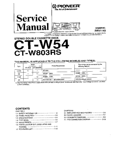 Pioneer hfe   ct-w54 w803rs service rrv1143 en  Pioneer Audio CT-W803RS hfe_pioneer_ct-w54_w803rs_service_rrv1143_en.pdf