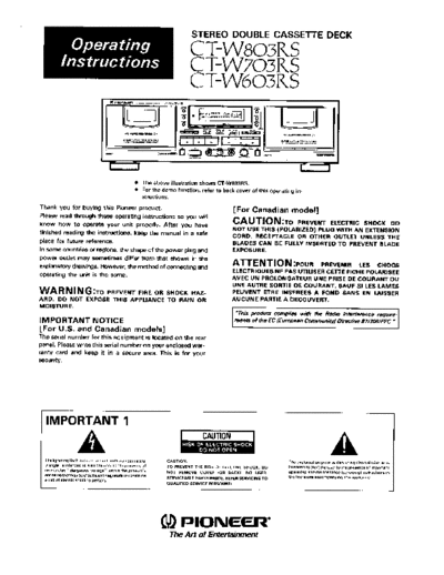 Pioneer hfe pioneer ct-w603rs w703rs w803rs en  Pioneer Audio CT-W803RS hfe_pioneer_ct-w603rs_w703rs_w803rs_en.pdf