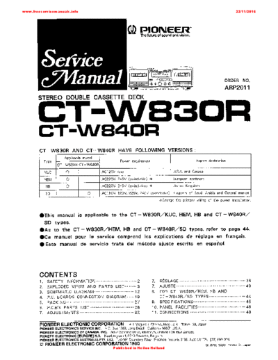 Pioneer pioneer ct w830r  Pioneer Audio CT-W830R pioneer_ct_w830r.pdf