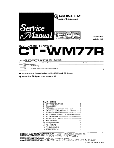 Pioneer hfe pioneer ct-wm77r service arp2182 en  Pioneer Audio CT-WM77R hfe_pioneer_ct-wm77r_service_arp2182_en.pdf