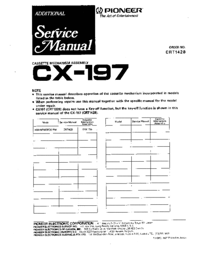 Pioneer hfe pioneer cx-197 service add  Pioneer Audio CX-197 hfe_pioneer_cx-197_service_add.pdf