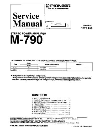 Pioneer hfe pioneer m-790 service  Pioneer Audio CX-4000 hfe_pioneer_m-790_service.pdf