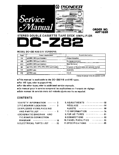 Pioneer hfe   dc-z82 service  Pioneer Audio DC-Z82 hfe_pioneer_dc-z82_service.pdf