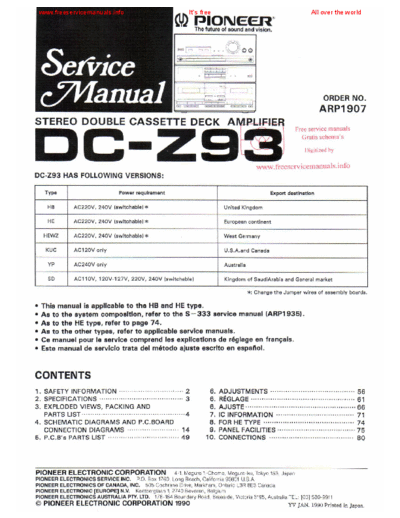 Pioneer dc-z93  Pioneer Audio DC-Z93 dc-z93.pdf
