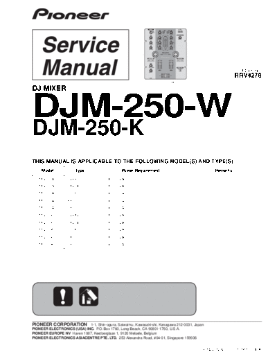 Pioneer hfe   djm-250 w k service rrv4278 en  Pioneer Audio DJM-250 hfe_pioneer_djm-250_w_k_service_rrv4278_en.pdf