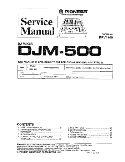 Pioneer pioneer-djm500 mixer service manual  Pioneer Audio DJM-500 pioneer-djm500_mixer_service_manual.pdf