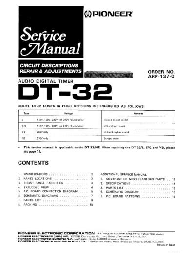 Pioneer hfe pioneer dt-32 service arp-137-0 en  Pioneer Audio DT-32 hfe_pioneer_dt-32_service_arp-137-0_en.pdf