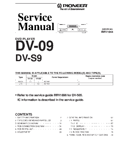 Pioneer hfe pioneer dv-09 s9 service  Pioneer Audio DV-09 hfe_pioneer_dv-09_s9_service.pdf