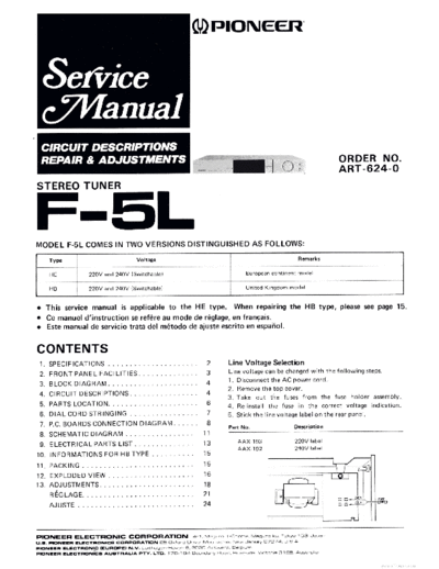 Pioneer hfe   f-5l schematic  Pioneer Audio F-5L hfe_pioneer_f-5l_schematic.pdf