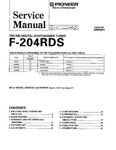 Pioneer hfe pioneer f-204rds service en  Pioneer Audio F-204RDS hfe_pioneer_f-204rds_service_en.pdf