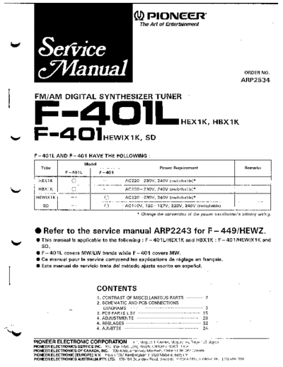 Pioneer hfe   f-401l schematics  Pioneer Audio F-401 hfe_pioneer_f-401l_schematics.pdf