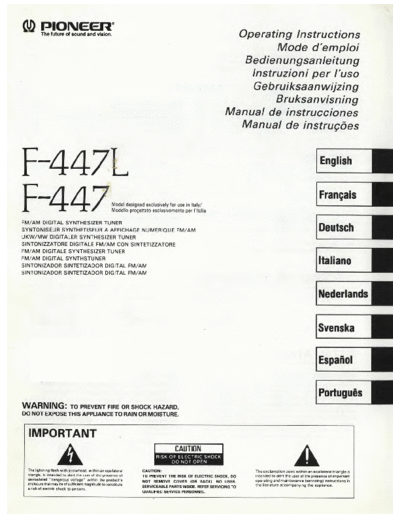 Pioneer hfe pioneer f-447 447l  multi lang en  Pioneer Audio F-447 hfe_pioneer_f-447_447l__multi_lang_en.pdf