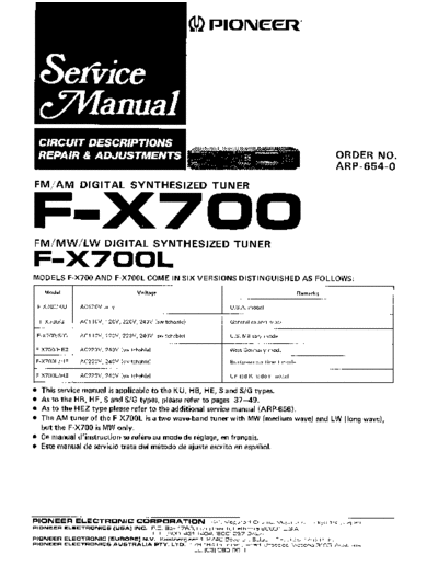 Pioneer hfe pioneer f-x700 x700l service arp-654-0 en  Pioneer Audio F-X700 hfe_pioneer_f-x700_x700l_service_arp-654-0_en.pdf